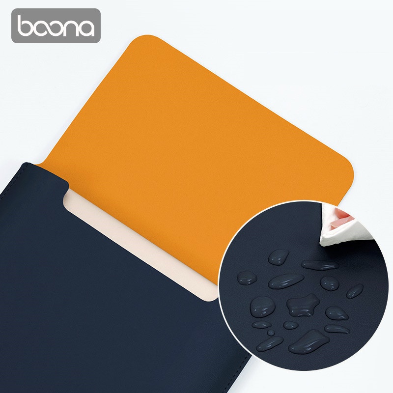 Baona/ RT Túi đựng laptop bằng da chống thấm nước dành cho Matebook Air Pro 11 12 13 14 15.6 inch