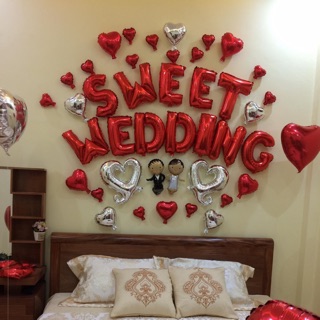 Set bóng trang trí phòng cưới