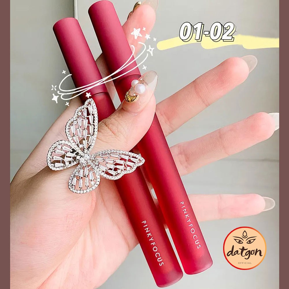 Son kem lì Fruit Lip Gloss, son nội địa PINKYFOCUS mềm mịn, bền màu, lâu trôi trong nước 2021