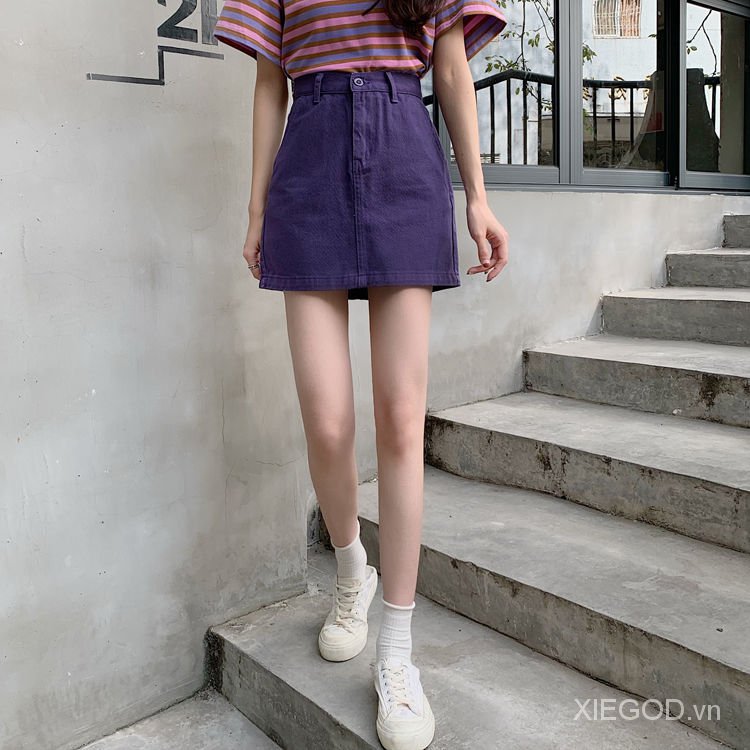 chân váy jean Xòe Phong Cách Hàn Quốc Dành Cho Nữ
