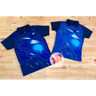 Áo cầu lông yonex cổ bẻ- xanh đen