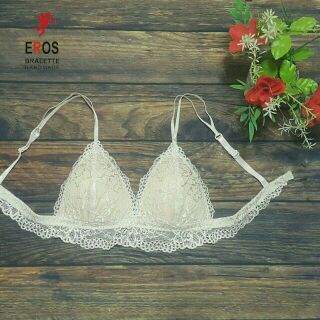 Áo lót bralette 2 dây mảnh nude lợt
