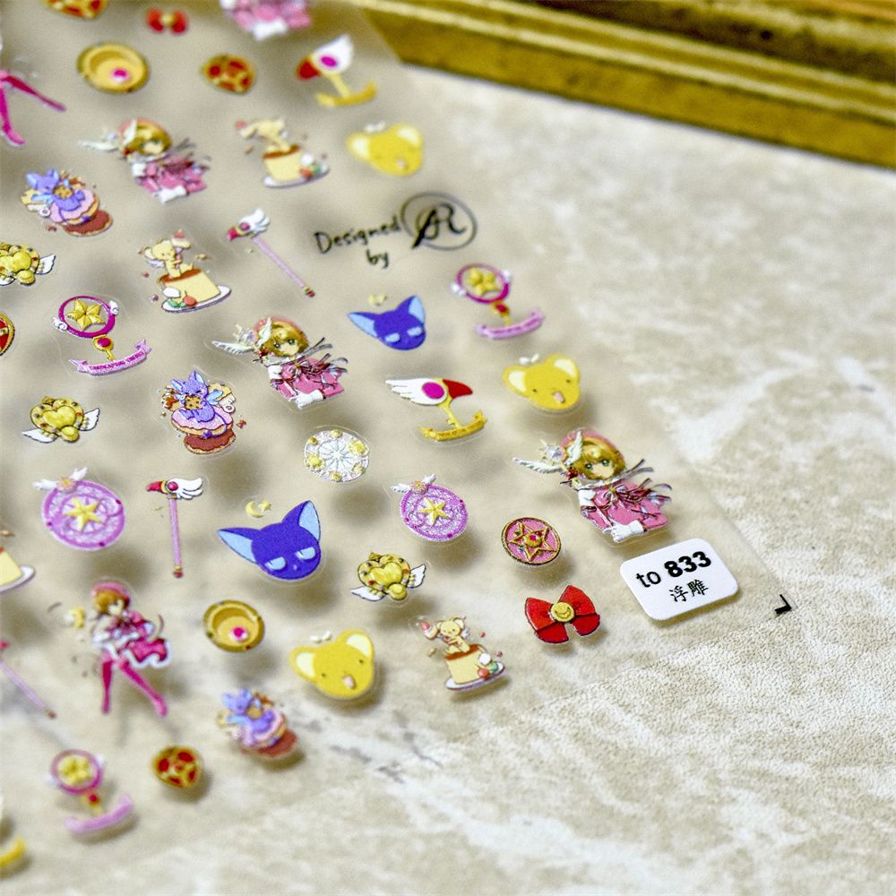 [Hàng mới về] Miếng dán trang trí móng tay siêu mỏng họa tiết hoạt hình 5d diy