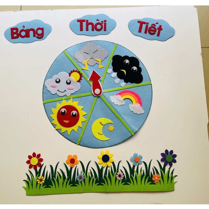 Bảng báo thời tiết mầm non vải nỉ
