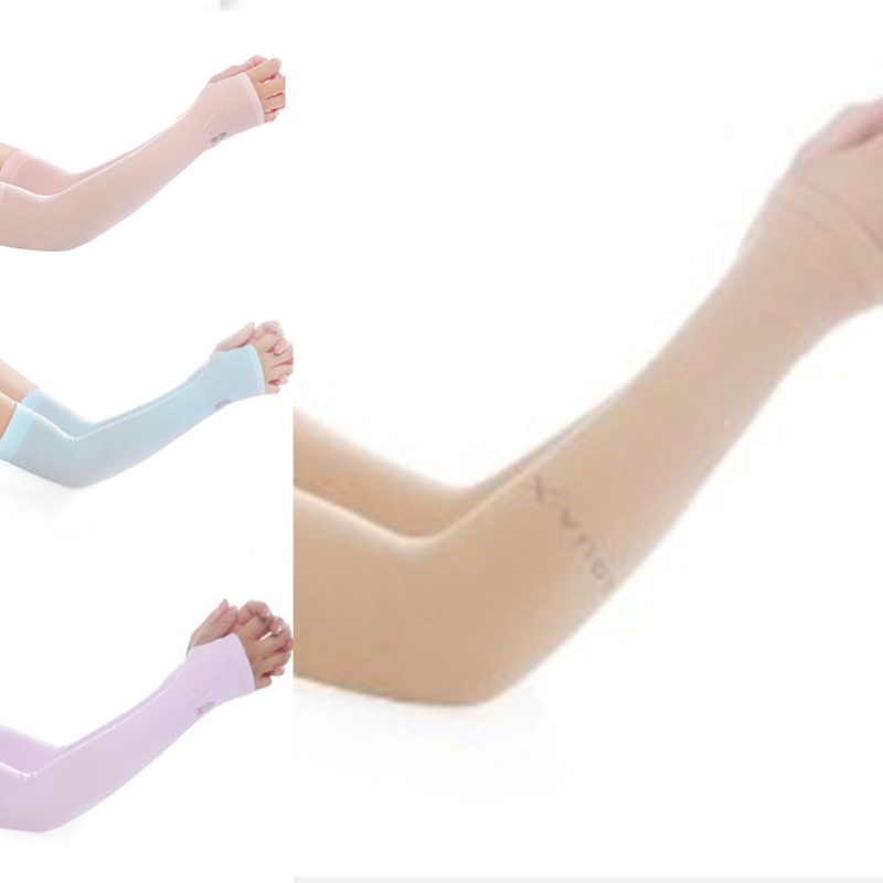 Găng cánh tay chống nắng bằng lụa lạnh thời trang unisex