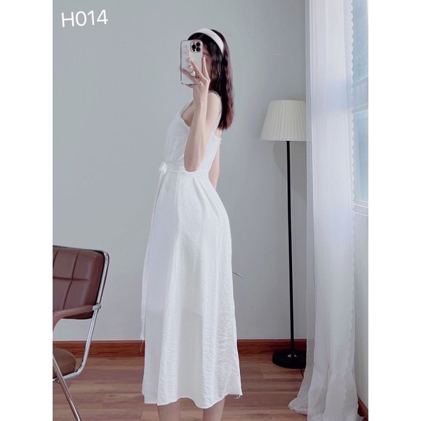 Đầm cổ yếm xoắn ngực dây eo Susan BT128