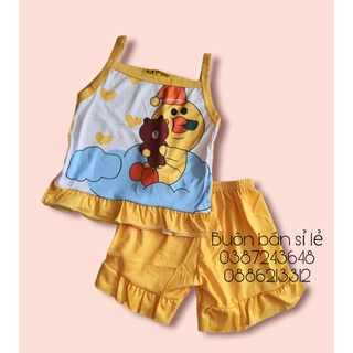 Bộ 2 dây bé gái thun mickey siêu cute họa tiết hoạt hình 6 - 15 kg - đồ bộ bé gái