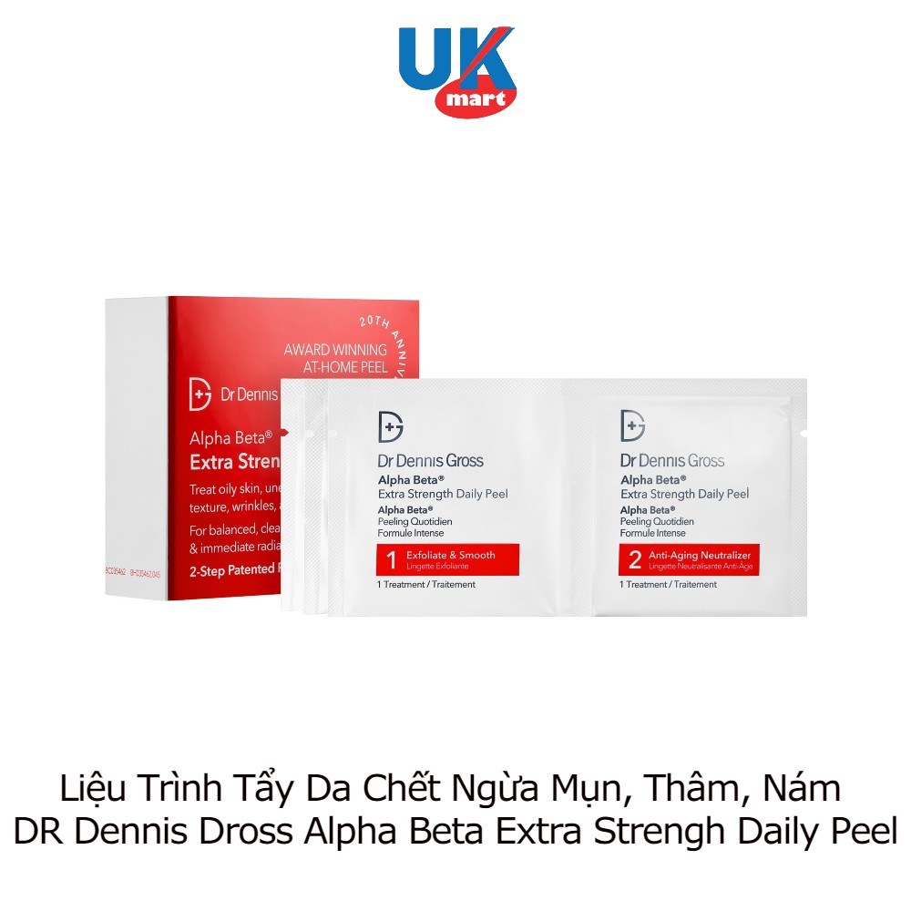 DATE 2023 Liệu Trình Tẩy Da Chết Dr Dennis Dross Alpha Beta Extra Strengh Daily Peel
