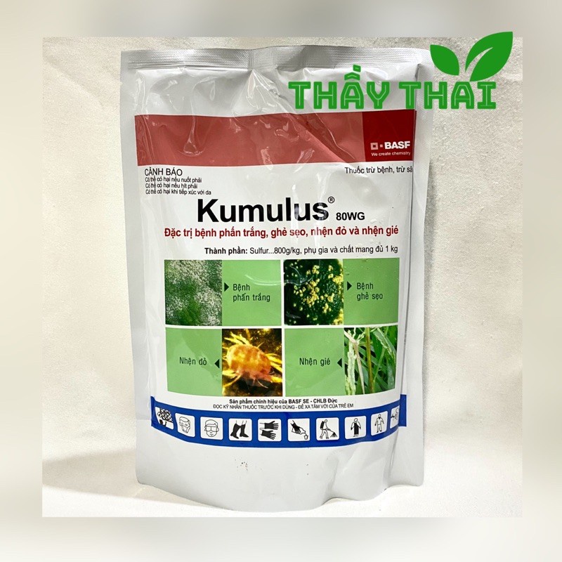 Kumulus 80WG [CHÍNH HÃNG] Đặc trị nấm bệnh, nhện đỏ, ghẻ sẹo, phấn trắng trên cây trồng - gói 1kg