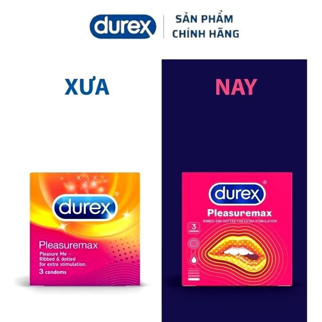 [Gân gai cực khoái] Bao Cao Su Durex Pleasuremax Chính Hãng Tăng Khoái Cảm Hộp 3 bao–durex_officialstore