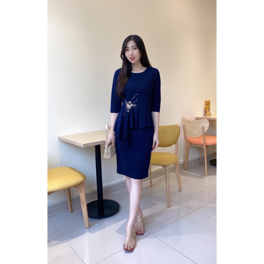 đầm nữ thiết kế giấu bụng che khuyết điểm trung niên bèo eo