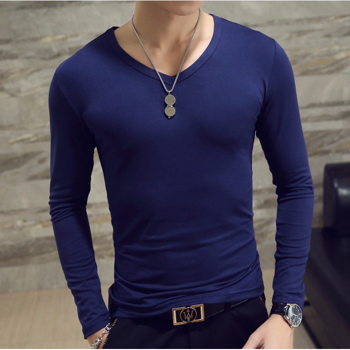 Áo thun dài tay cổ tim nam | BigBuy360 - bigbuy360.vn