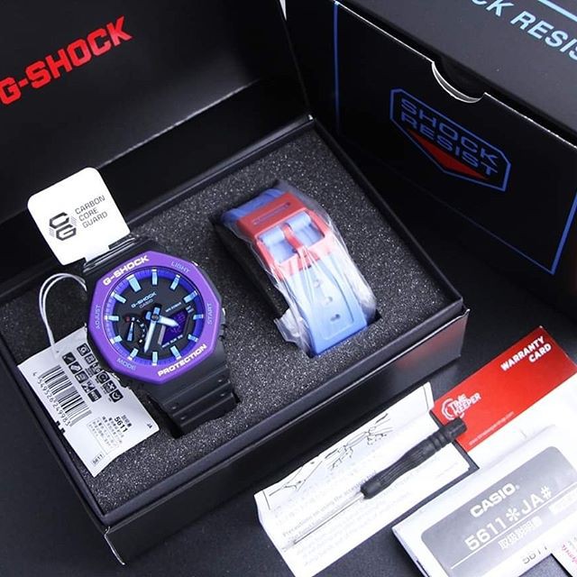 Đồng Hồ Nam Casio G Shock GA-2100THS-1A - Nam - Dây Nhựa Màu Đen - Viền Mặt Màu Tím