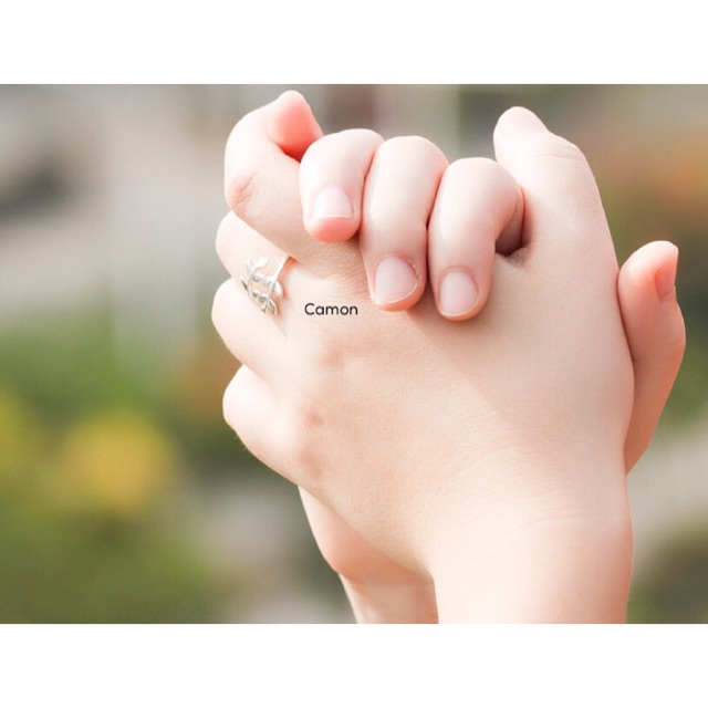 Nhẫn bạc hình lá Olive