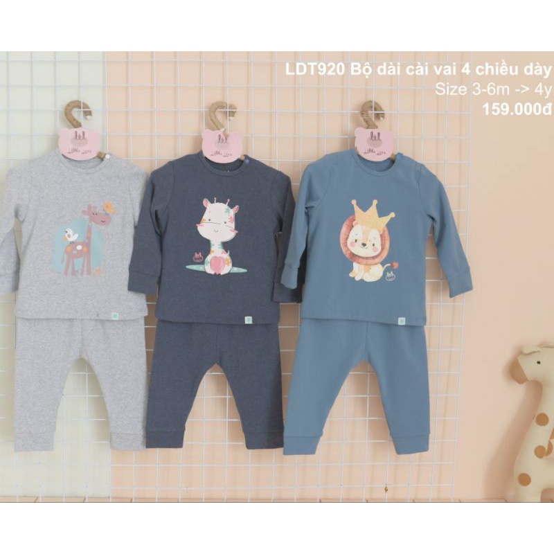 Bộ Cài Vai Cotton Dày Little Love Li7  • 9-12M 12-18M 18-24M 3Y 4Y • Choding Home