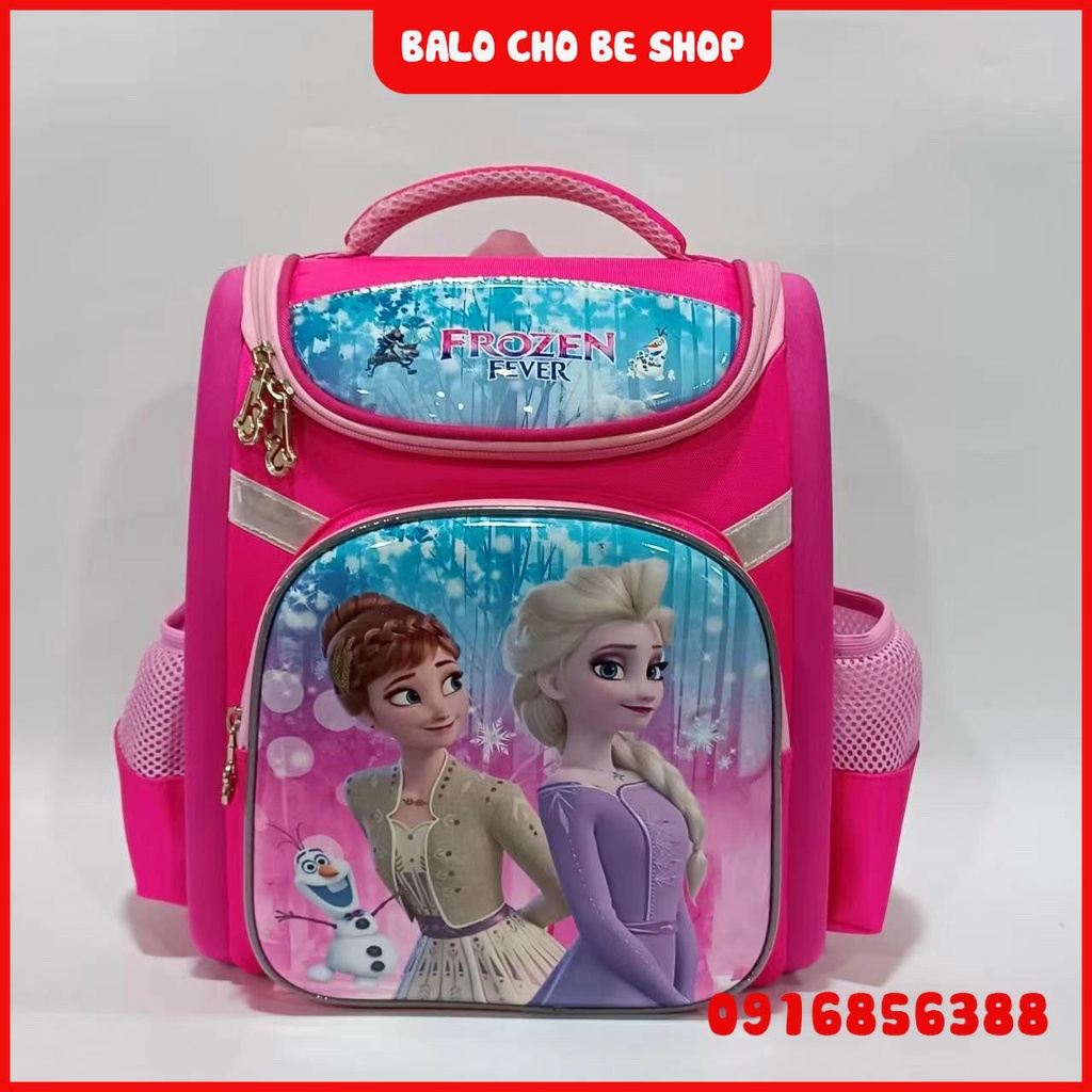 Balo chống gù cho bé trai gái, Cắp sách cho bé đi học cấp 1 người nhện,ô tô, đội trưởng, công chúa sofia, elsa