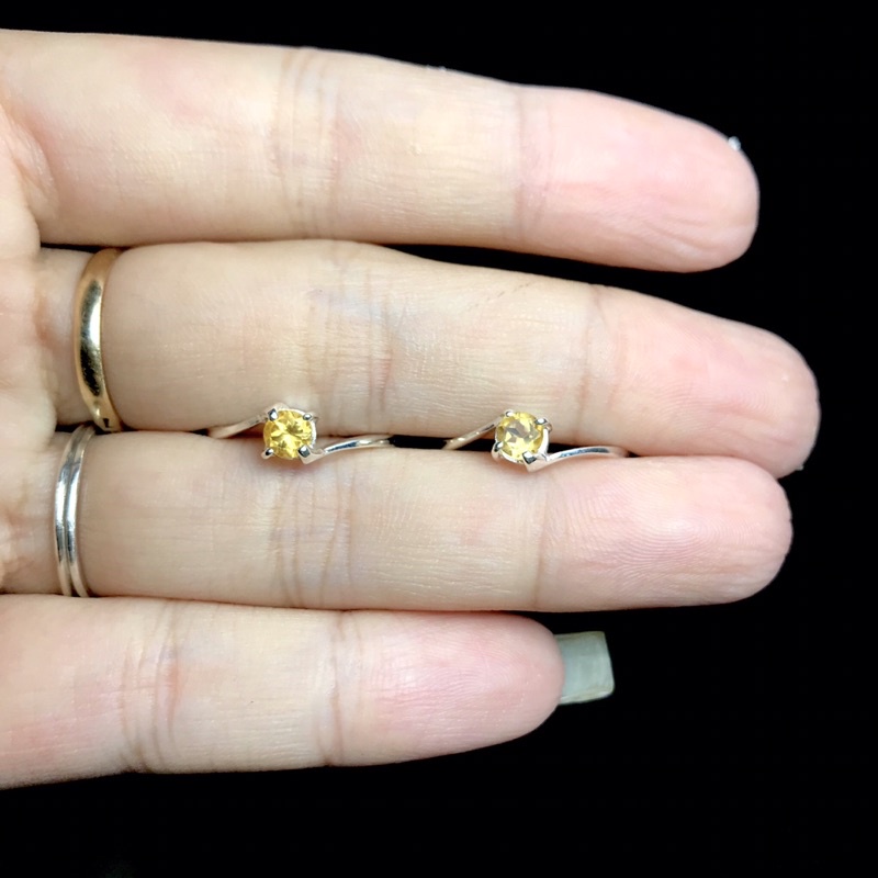 Nhẫn bạc 925, Đá thiên nhiên [Citrine,Topaz]