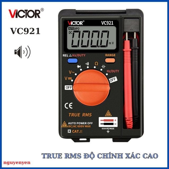 [BỎ TÚI] Đồng Hồ Đo Vạn Năng Đa Năng VOM VICTOR VC-921 Nhỏ Gọn - Tiết Kiệm Pin - TRUE RMS - Auto Rang - Tụ 2000uF