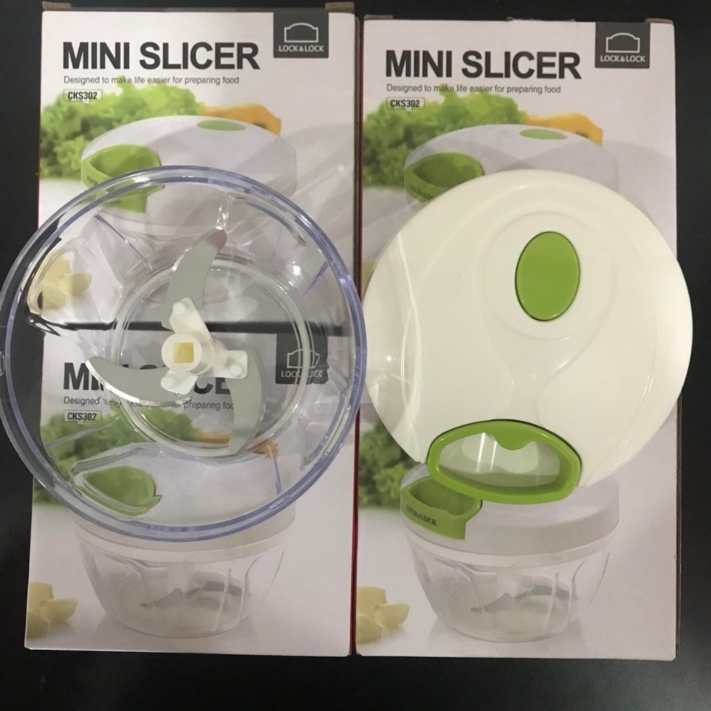 Máy xay tỏi ớt mini cầm tay, bằm rau củ Lock Lock Slicer 302