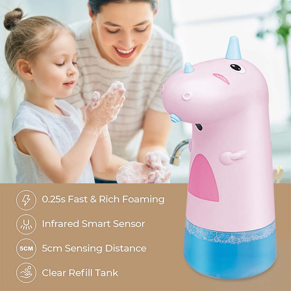 Bình đựng xà phòng rửa tay tạo bọt cảm biến hồng ngoại thông minh 250ml tiện dụng cho trẻ em