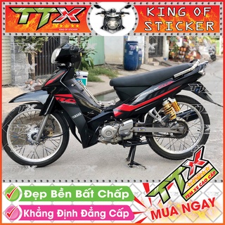 Tem Xe Sirius RC 110 Đỏ Xám Đen - Tem Sirius Chỉ Trắng Đen Đỏ Xám Siêu Đẹp - Mẫu Team Sirius Đỏ Xám Đen (s015-A1)