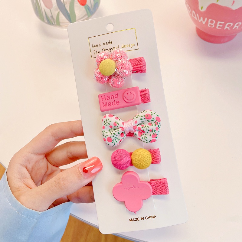 Bộ Kẹp Tóc Mái Và Kẹp Tóc Cỡ Nhỏ Dễ Thương Cho Bé