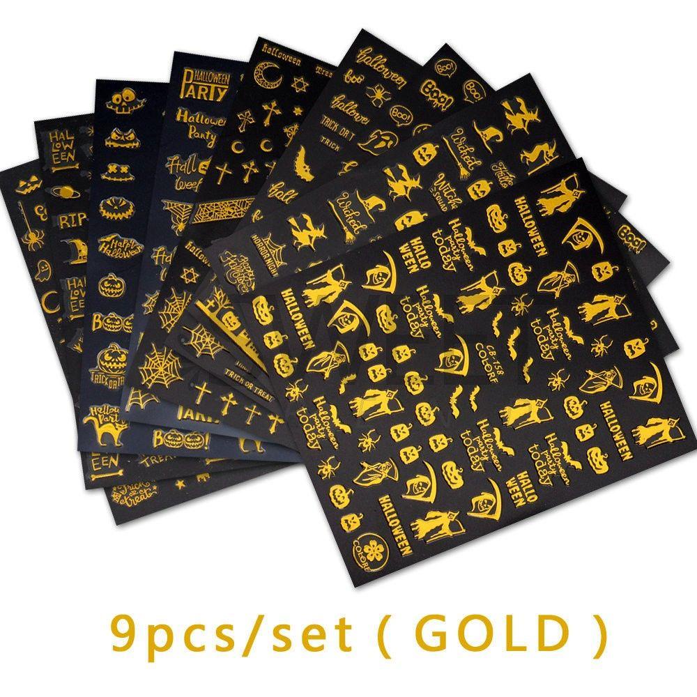 Bộ Miếng Dán Trang Trí Móng Tay 3D DIY Chủ Đề Halloween