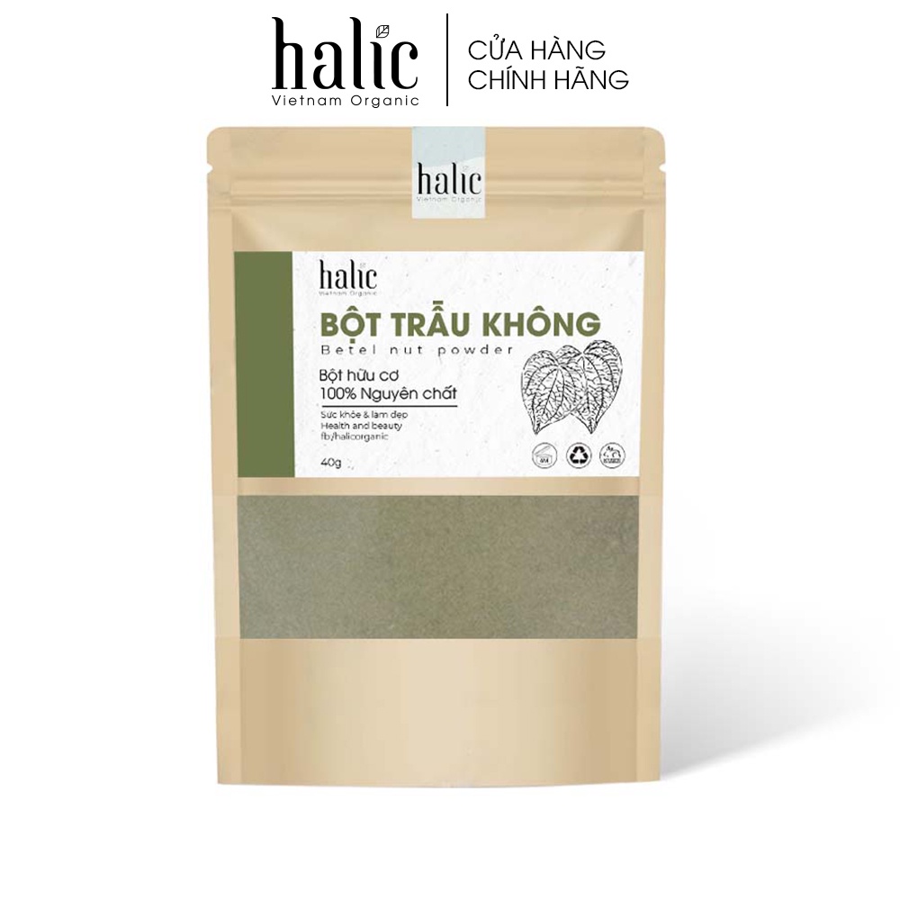 Bột Trầu Không nguyên chất Halic Organic 40G đắp mặt nạ mờ thâm nám, xông cửa mình, khử mùi cơ thể hiệu quả