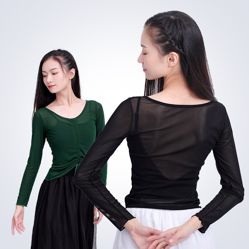 Áo lưới dài tay cho vũ công múa ba lê phong cách thời trang