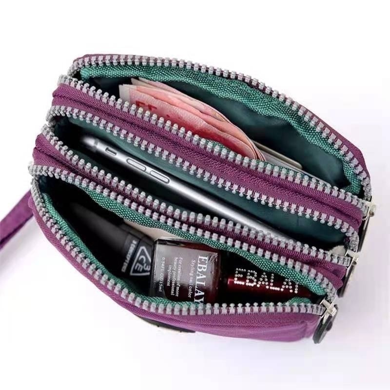 Fashion Women Wallet Credit Card Key Phone Holder Zipper Purses and Handbags Designer Wristlet Waterproof Nylon Clutch Bag Coin Purse
