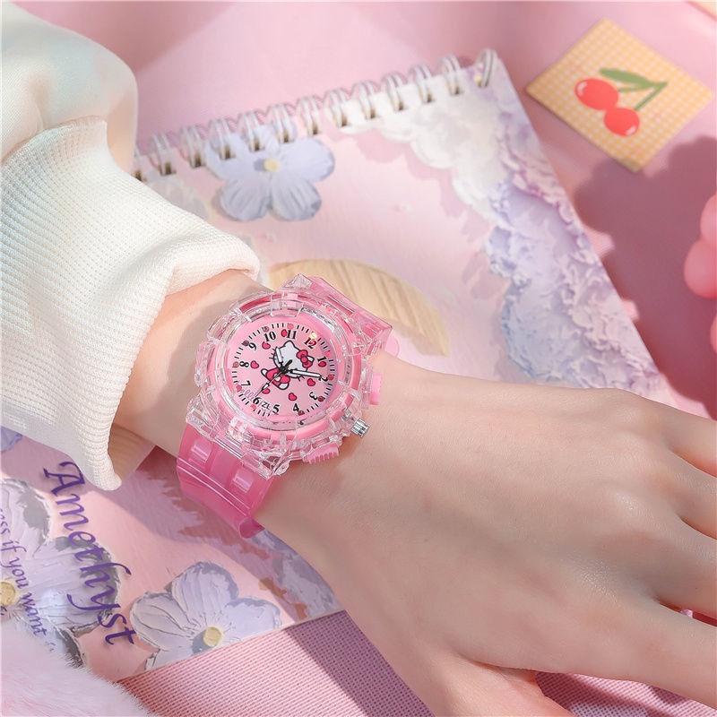 Đồng Hồ Điện Tử Đeo Tay Hình Hello Kitty Dễ Thương Cho Trẻ em