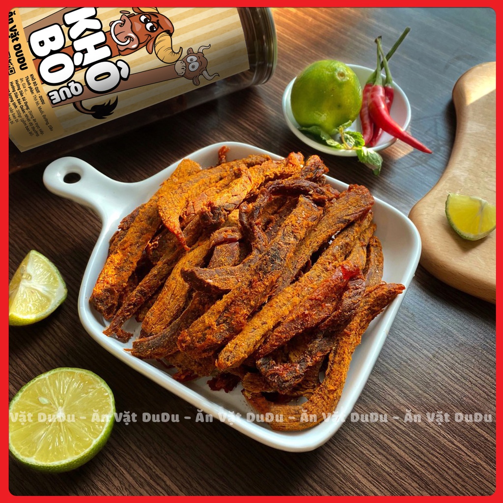 Khô bò que DuDu 300g đồ ăn vặt Sài Gòn vừa ngon vừa rẻ | BigBuy360 - bigbuy360.vn