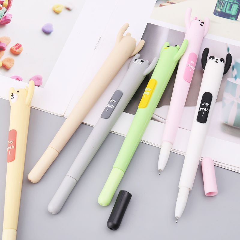 （pen） Cute Kawaii Cartoon Gel Ink Pen Ballpoint 0.5mm Hands Up Black Ink Writing Stationery Student Gifts