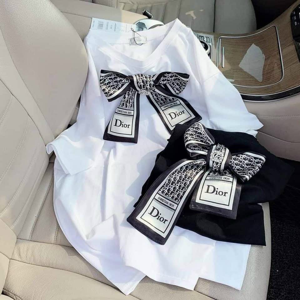 Áo thun xinh đính nơ cn chất đẹp hot hit ảnh thật