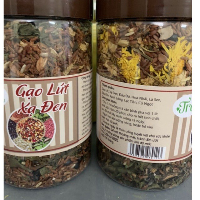 Xạ đen gạo lứt mix thảo mộc mát gan thải độc cơ thể hộp 500g