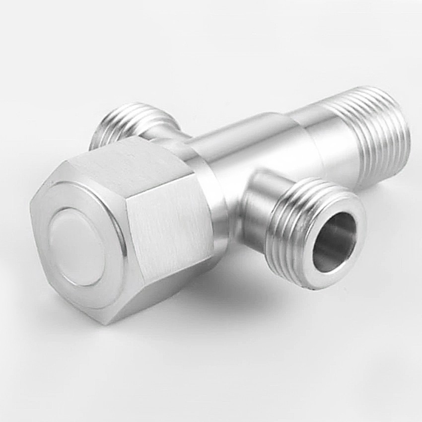 Van T cầu inox 304 giảm áp 2 nhánh nước ra