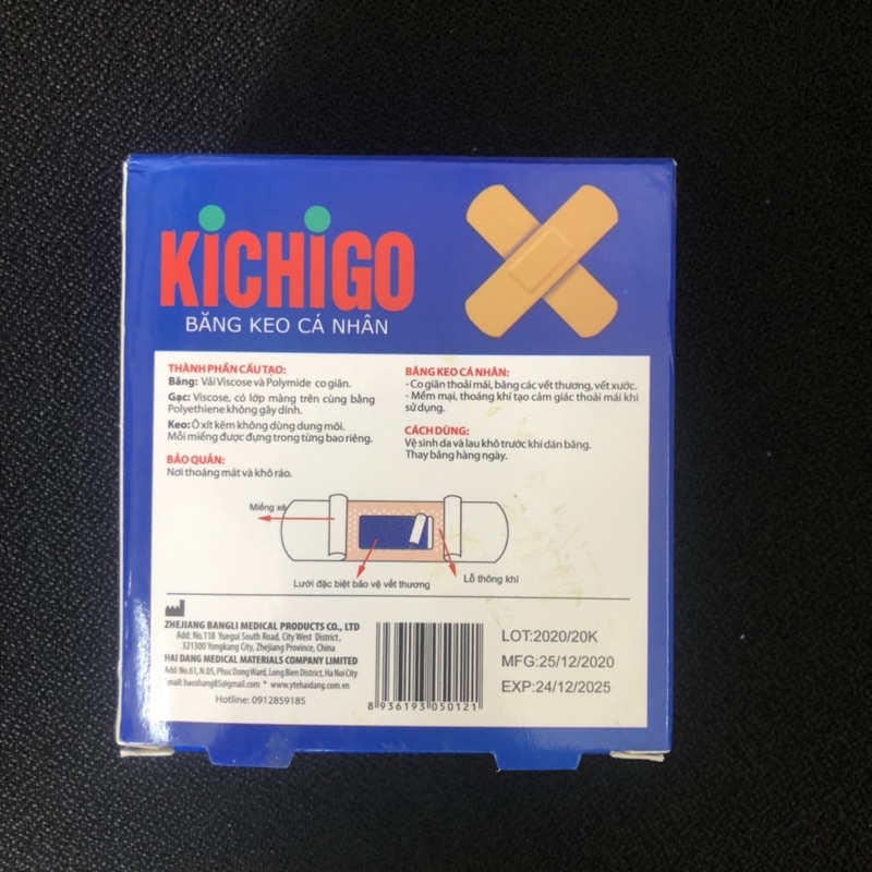 Băng dính cá nhân Kichigo,dính chắc, co giãn thoải mái, mềm mại thoáng khí. Băng dính vết thương Urgo Zilgo