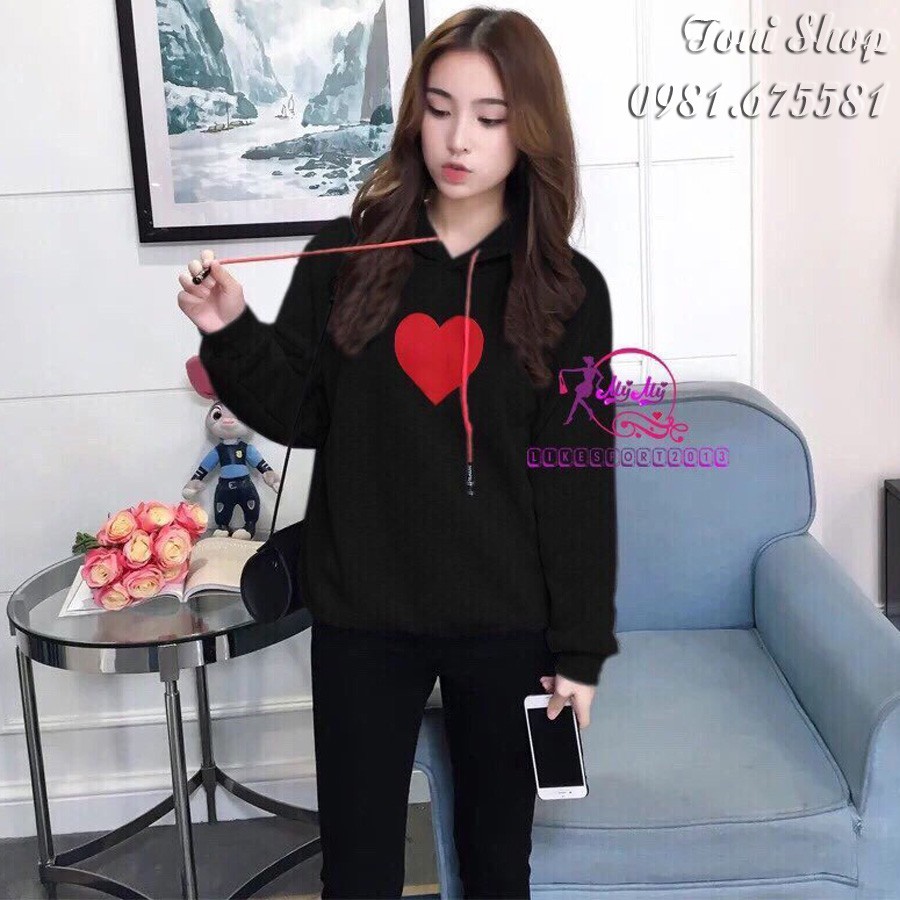 💖ÁO HOODIE NỈ BÔNG [Tim Thêu - Kèm Ảnh Thật] | BigBuy360 - bigbuy360.vn