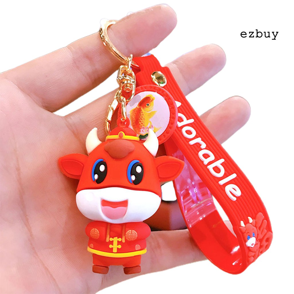 Móc Khóa Hình Bò Sữa Dễ Thương