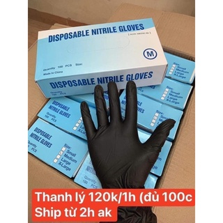 găng tay đen không bột phun xăm