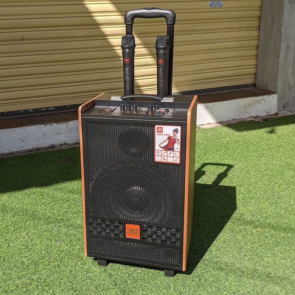 Loa kéo di động JBZ J2 2 micro không dây hát karaoke vỏ gỗ, bass 2.5 tấc [BH: 6 tháng]