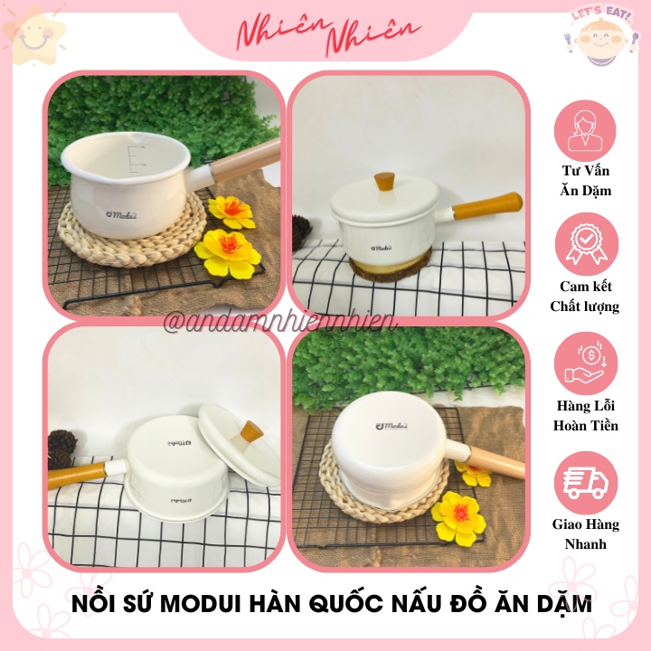 Nồi Modui hàn quốc 15cm nấu cháo, bột, đồ ăn cho bé ăn dặm / Nồi quánh bột cho bé