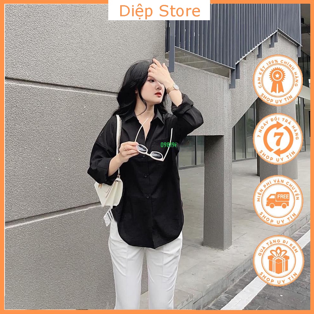 Áo sơ mi nữ dài tay công sở, áo sơ mi nữ học sinh đẹp hàn quốc cổ bẻ ADT02