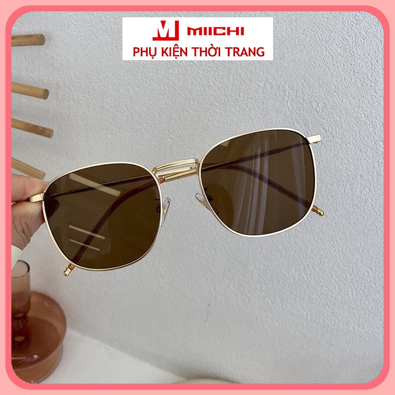 Kính mát nam nữ thời trang cao cấp mắt tròn, kính râm chống tia UV phong cách Hàn Quốc đẹp sang trọng 205