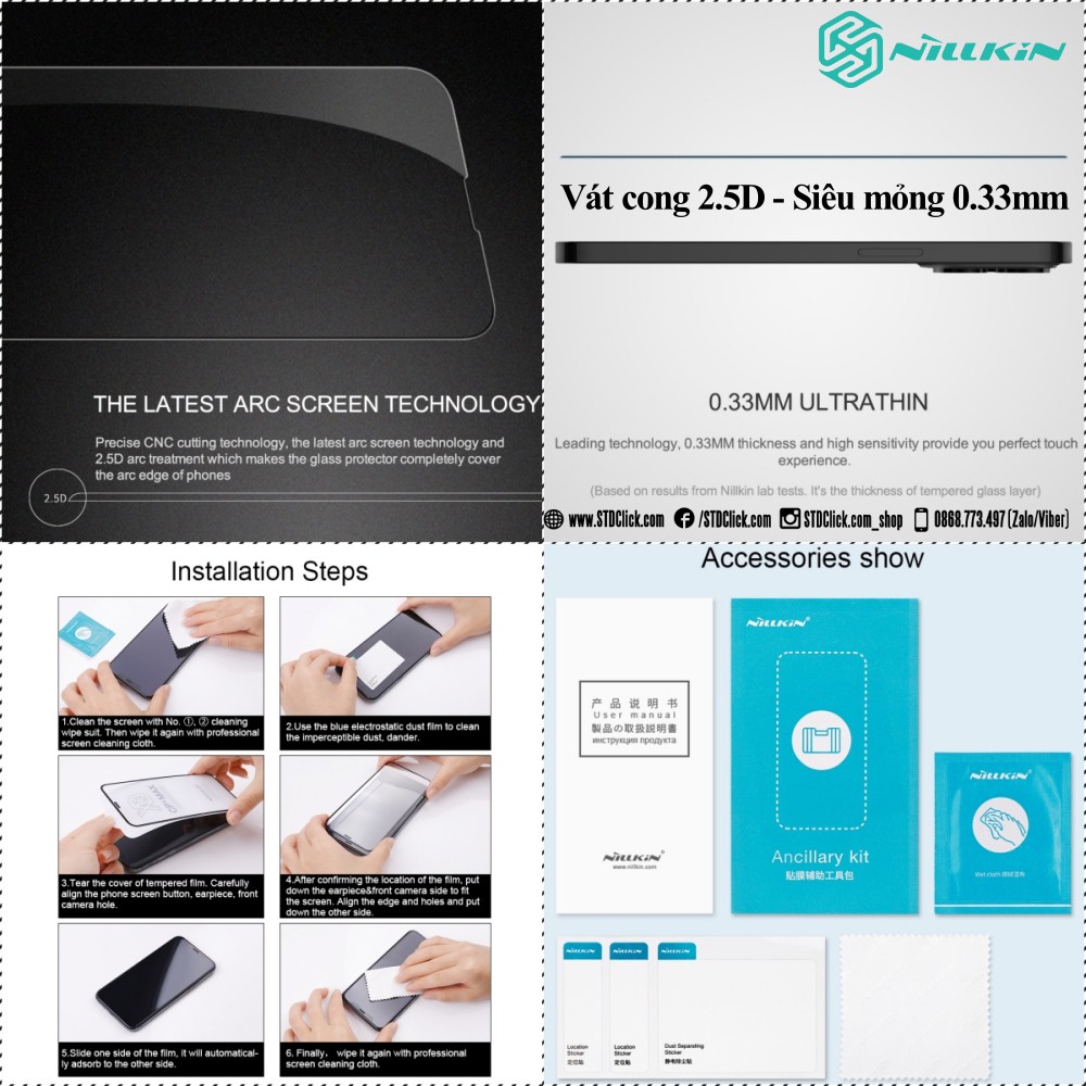 KÍNH CƯỜNG LỰC IPHONE 13 MINI NILLKIN CP+PRO 2.5D CHÍNH HÃNG HÀNG CHUẨN