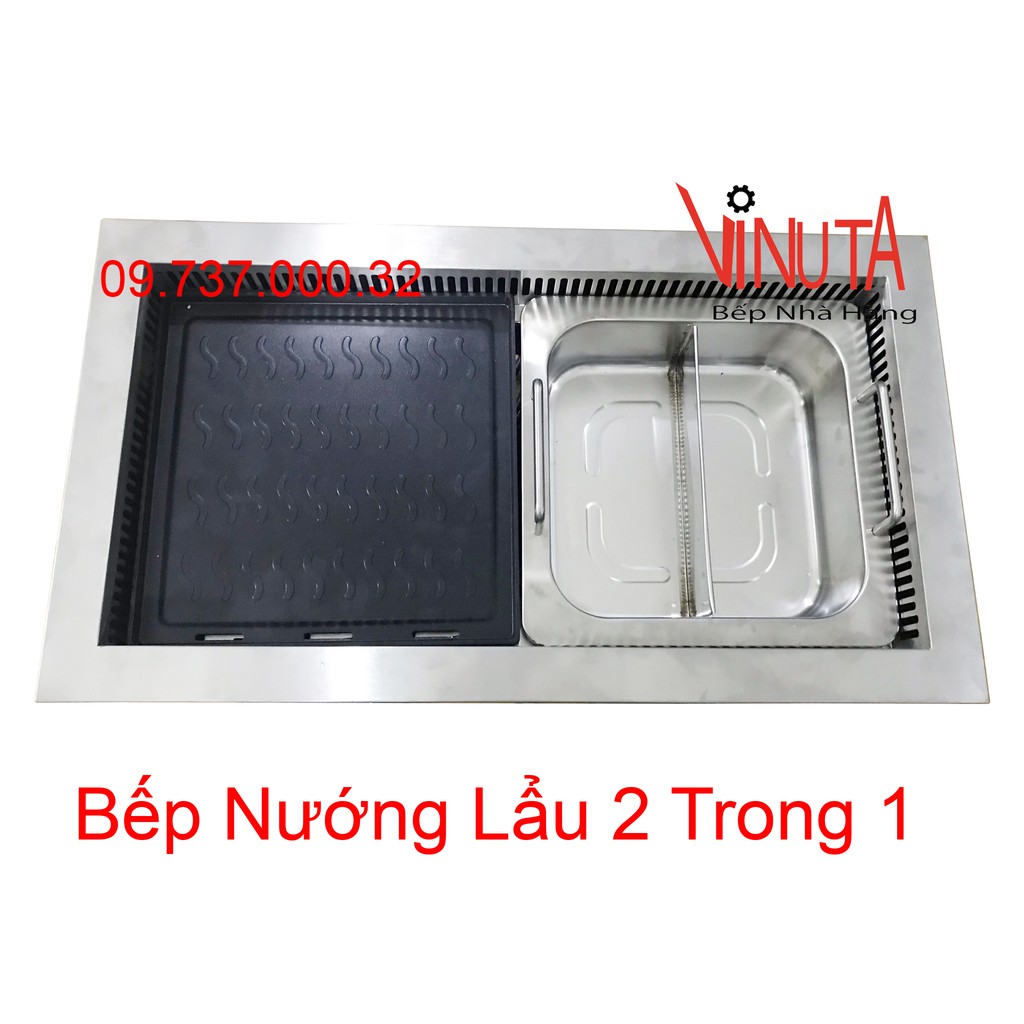 Bếp lẩu nướng 2 trong 1, Nồi lẩu nướng điện đa năng 2 trong 1 tại bàn