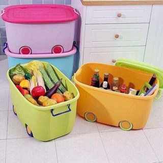 Thùng ô tô đựng đồ chơi có bánh xe