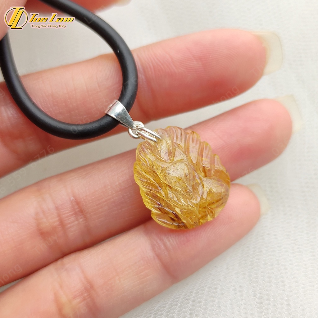 Mặt dây chuyền hồ ly chúa màu tóc vàng dáng tròn trợ duyên hợp mệnh kim thổ - Tuệ Lâm