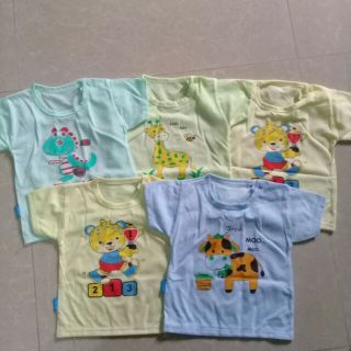 Áo cộc tay cúc vai cho bé