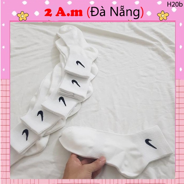 Tất Vớ Nike Trung Nam Nữ Trắng Đen Thời Trang Vải Dệt Kim